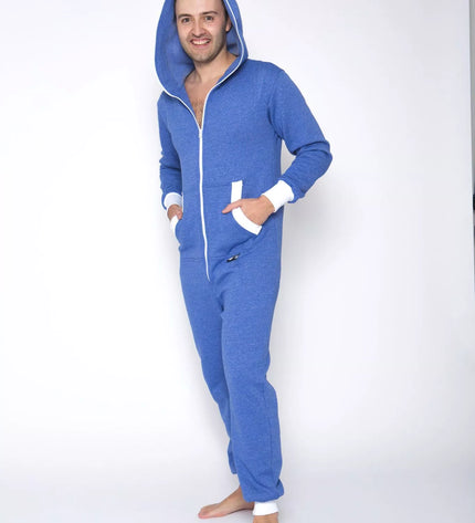 Sofa Killer džinso spalvos kombinezonas su baltais rankogaliais