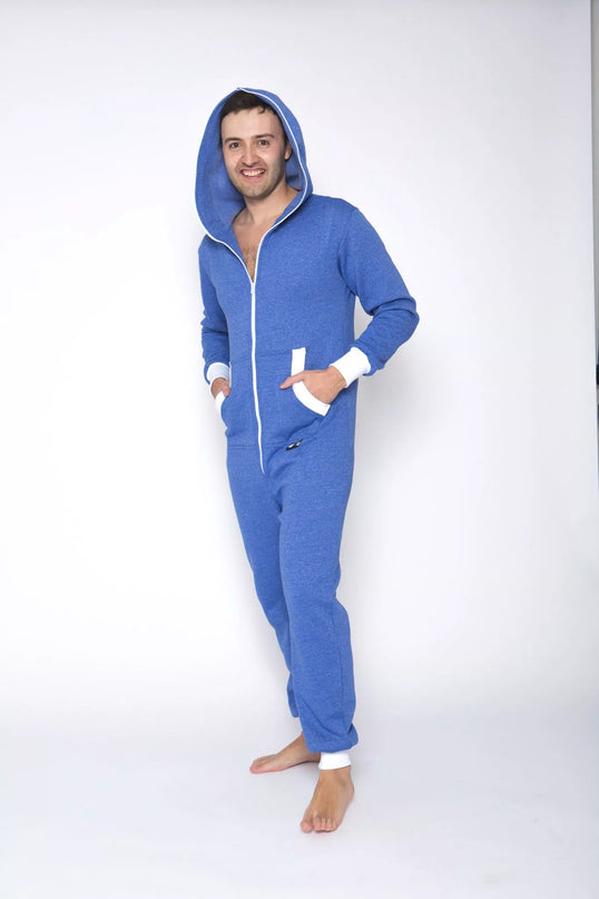 Sofa Killer džinso spalvos kombinezonas su baltais rankogaliais