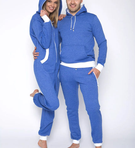 Sofa Killer džinso spalvos kombinezonas su baltais rankogaliais