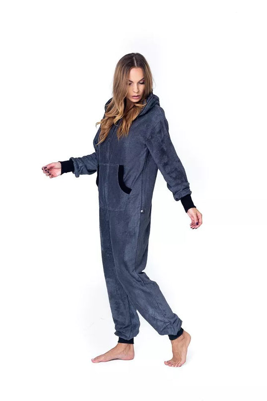 Sofa Killer tamsiai pilkas frotinis bambuko kombinezonas