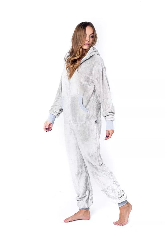 Sofa Killer šviesiai pilkas frotinis bambuko kombinezonas