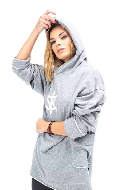 Sofa Killer šviesiai pilkas ilgas džemperis su baltu SK logotipu