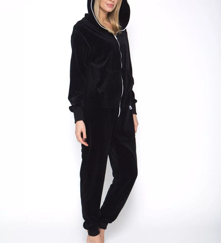 Sofa Killer juodas veliūrinis kombinezonas