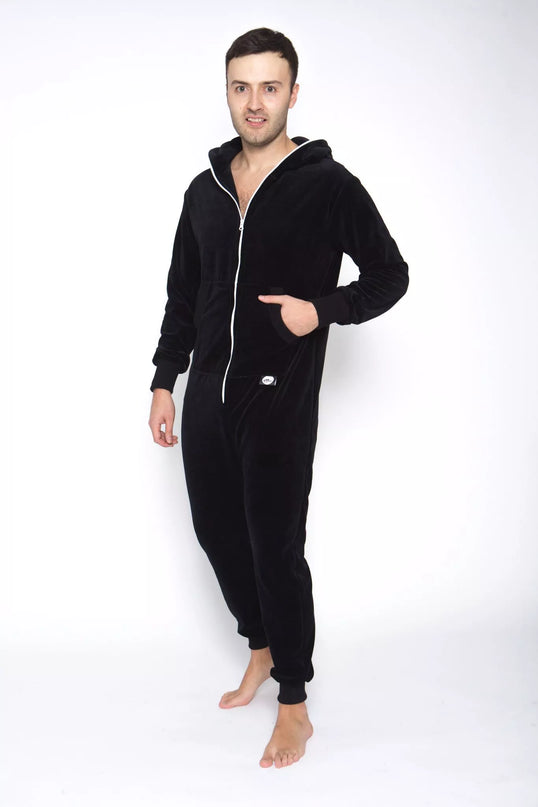 Sofa Killer juodas veliūrinis kombinezonas