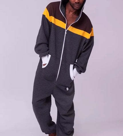 Sofa Killer pilkas kombinezonas rudais pečiais