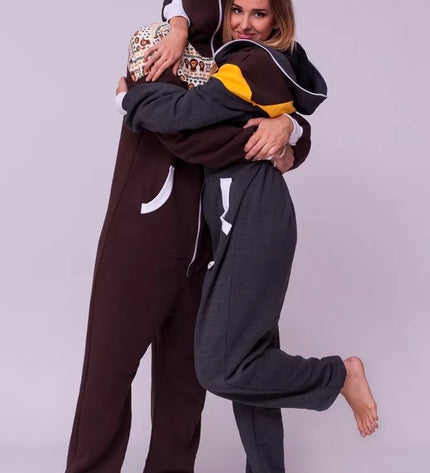 Sofa Killer pilkas kombinezonas rudais pečiais