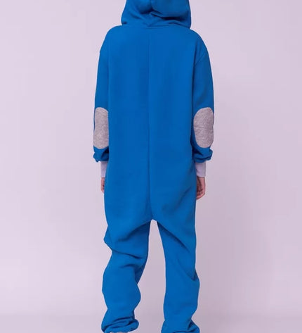 Sofa Killer mėlynas kombinezonas su dygsniuotos medžiagos aplikacija