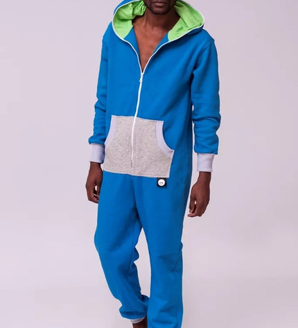 Sofa Killer mėlynas kombinezonas su dygsniuotos medžiagos aplikacija