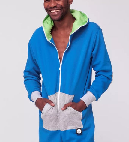 Sofa Killer mėlynas kombinezonas su dygsniuotos medžiagos aplikacija