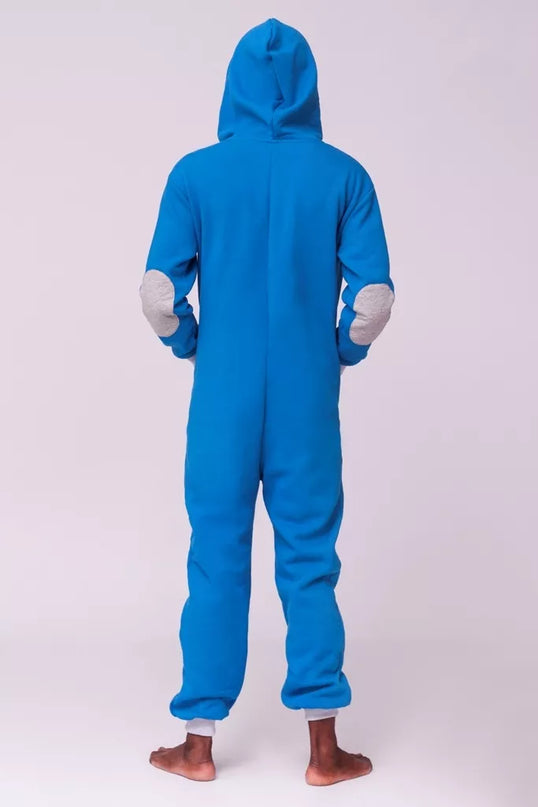 Sofa Killer mėlynas kombinezonas su dygsniuotos medžiagos aplikacija