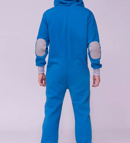 Sofa Killer mėlynas kombinezonas su dygsniuotos medžiagos aplikacija