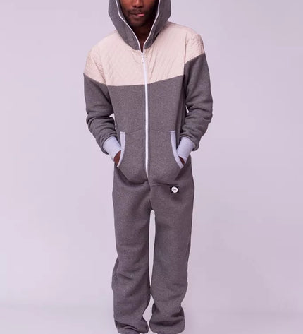 Sofa Killer pilkas kombinezonas su dygsniuotos medžiagos aplikacija