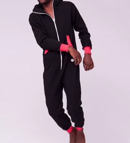 Sofa Killer juodas kombinezonas su koralo rankogaliais