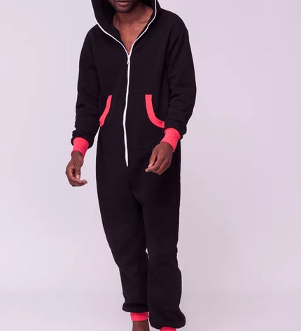 Sofa Killer juodas kombinezonas su koralo rankogaliais