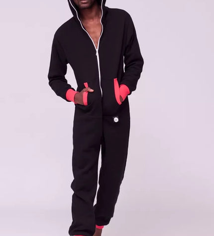 Sofa Killer juodas kombinezonas su koralo rankogaliais