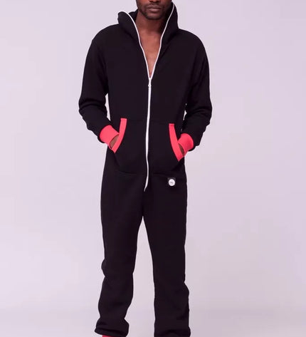 Sofa Killer juodas kombinezonas su koralo rankogaliais