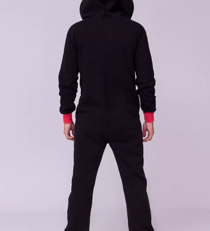 Sofa Killer juodas kombinezonas su koralo rankogaliais