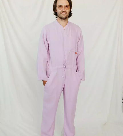 Sofa Killer violetinės spalvos vyriškas lininis kombinezonas