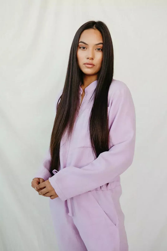 Sofa Killer violetines spalvos lininis kombinezonas