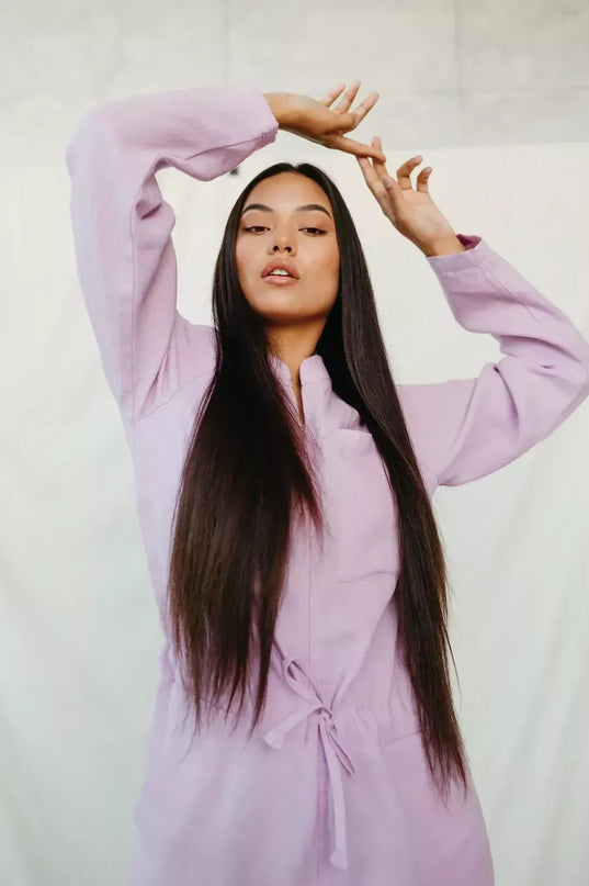 Sofa Killer violetines spalvos lininis kombinezonas