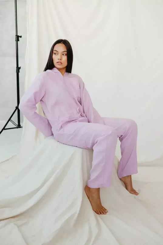 Sofa Killer violetines spalvos lininis kombinezonas