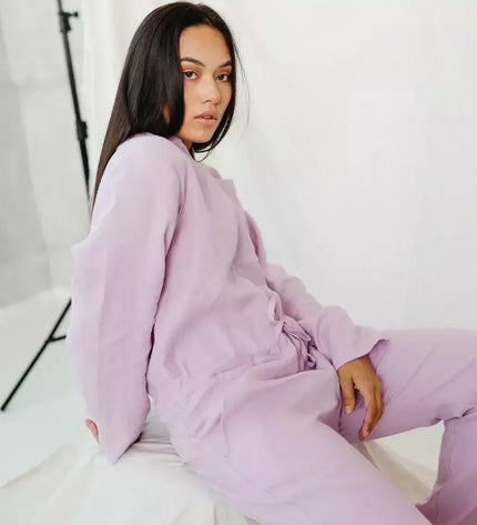 Sofa Killer violetines spalvos lininis kombinezonas