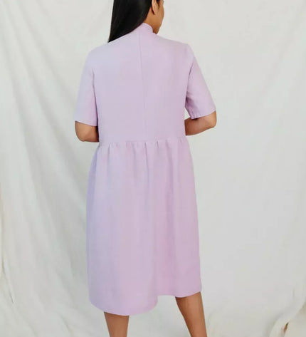 Sofa Killer violetinės spalvos lininė suknelė PYLA