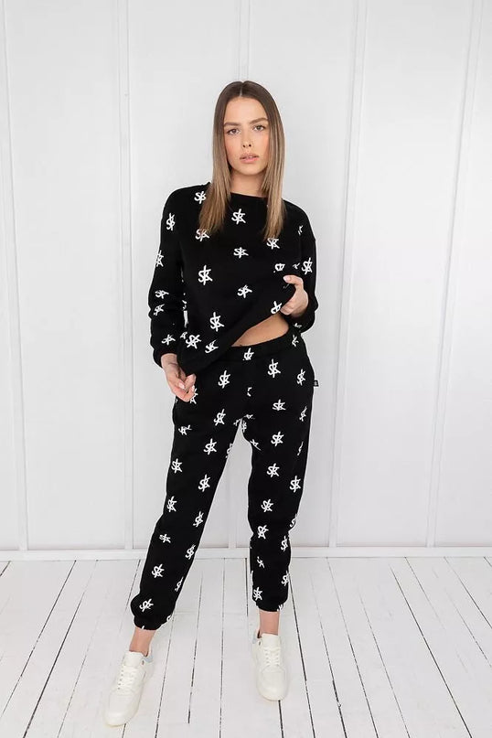 Sofa Killer juodas sportinis kostiumas su SK logo printu