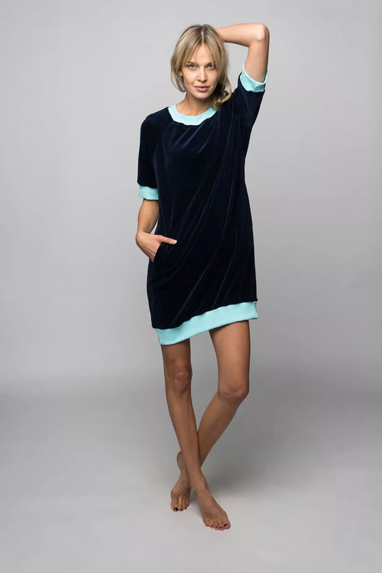 Sofa Killer mėlyno veliūro suknelė