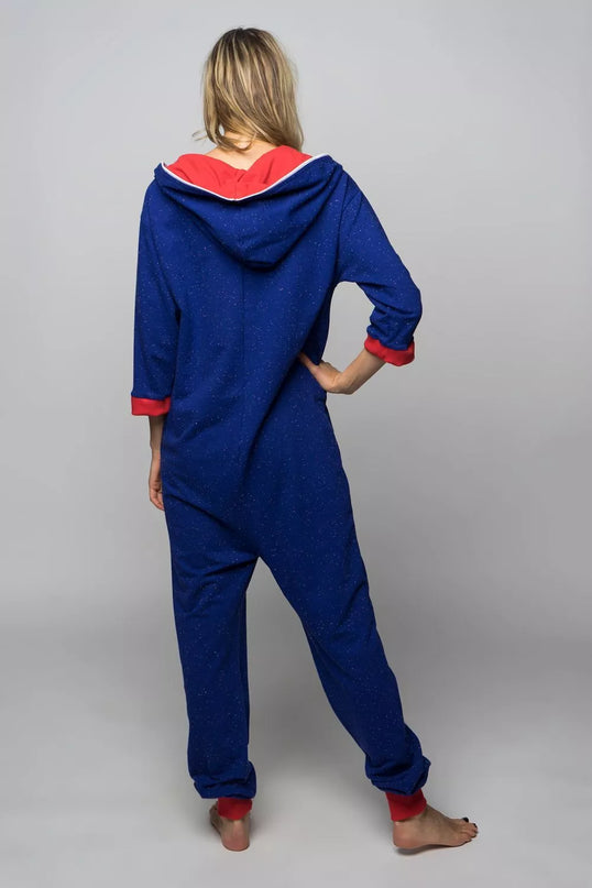 Sofa Killer mėlynas taškuotas kombinezonas trumpintom rankovėm