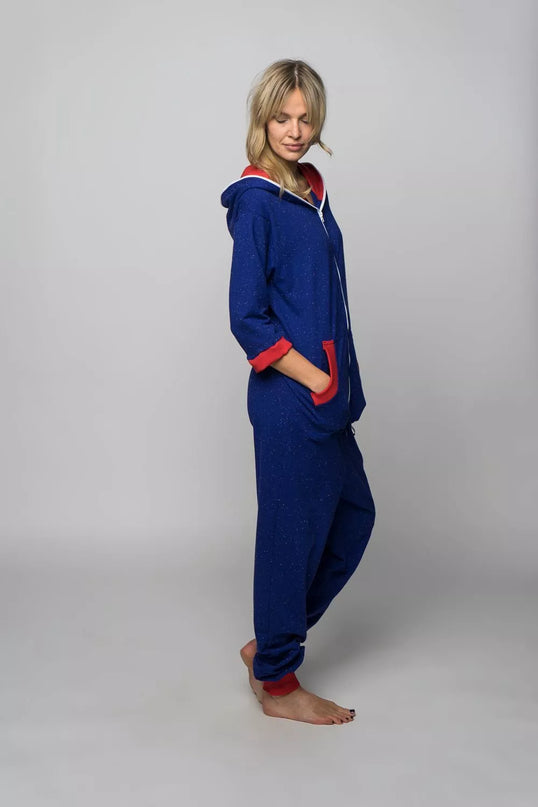 Sofa Killer mėlynas taškuotas kombinezonas trumpintom rankovėm