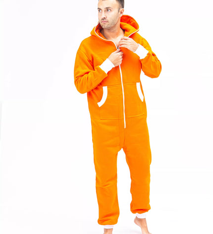 Sofa Killer oranžinis kombinezonas su baltais rankogaliais