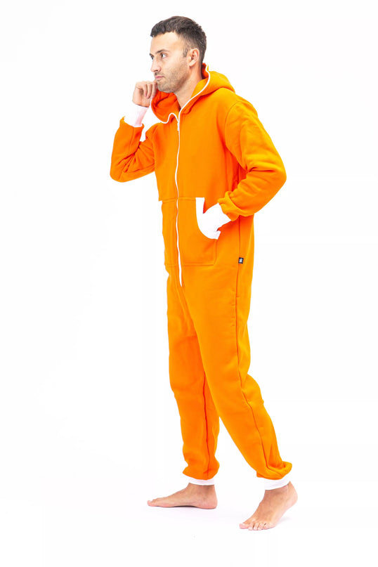 Sofa Killer oranžinis kombinezonas su baltais rankogaliais