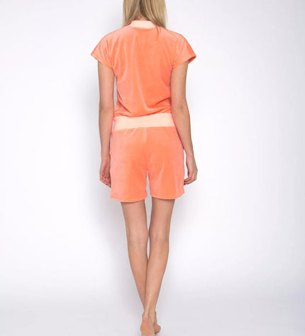 Sofa Killer persiko spalvos veliūrinis vasarinis kombinezonas