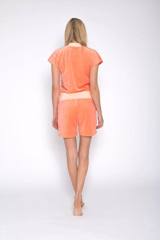 Sofa Killer persiko spalvos veliūrinis vasarinis kombinezonas