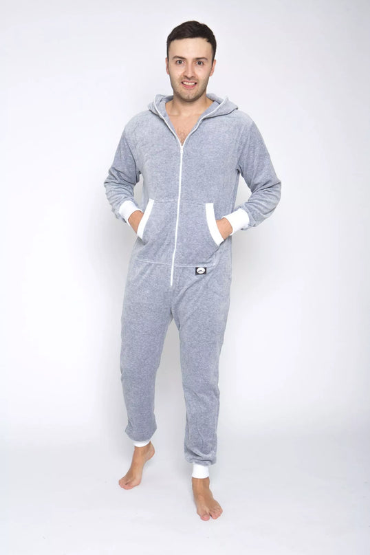 Sofa Killer šviesiai pilkas veliūrinis kombinezonas