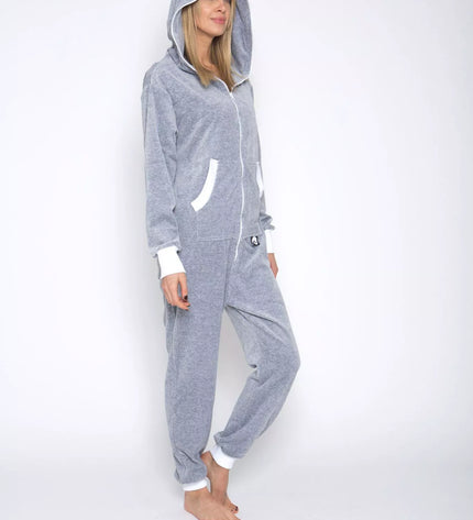 Sofa Killer šviesiai pilkas veliūrinis kombinezonas