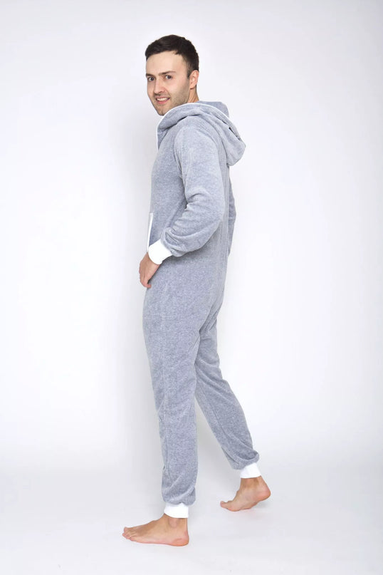 Sofa Killer šviesiai pilkas veliūrinis kombinezonas