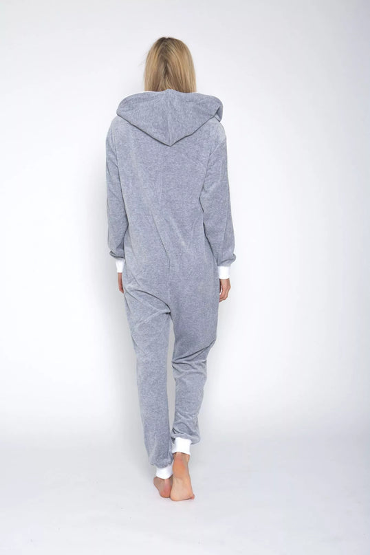 Sofa Killer šviesiai pilkas veliūrinis kombinezonas