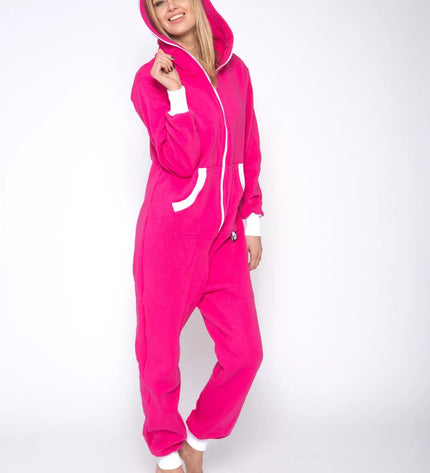 Sofa Killer rožinis kombinezonas su baltais rankogaliais