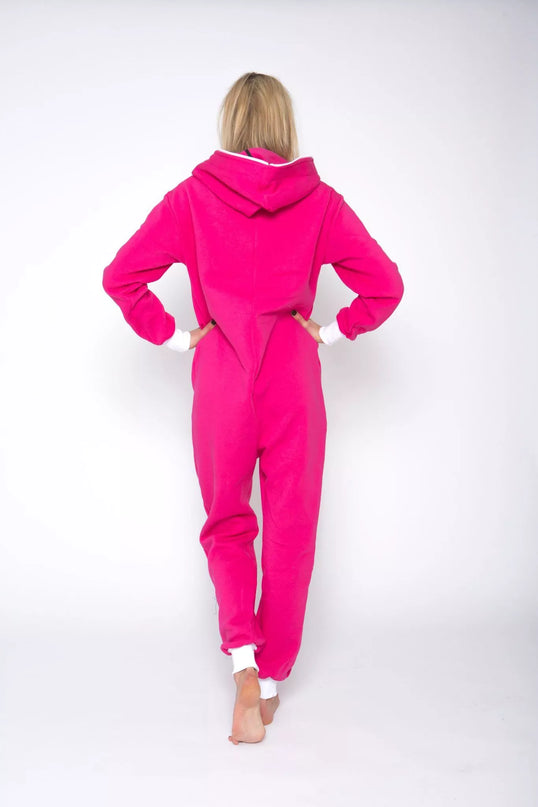 Sofa Killer rožinis kombinezonas su baltais rankogaliais