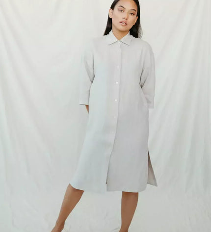 Sofa Killer smėlio spalvos lininė suknelė TOTTORI