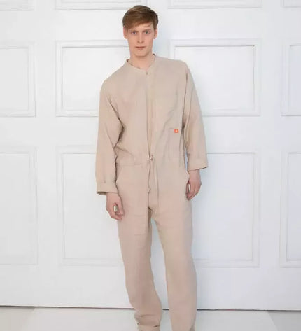 Sofa Killer smėlio spalvos vyriškas lininis kombinezonas