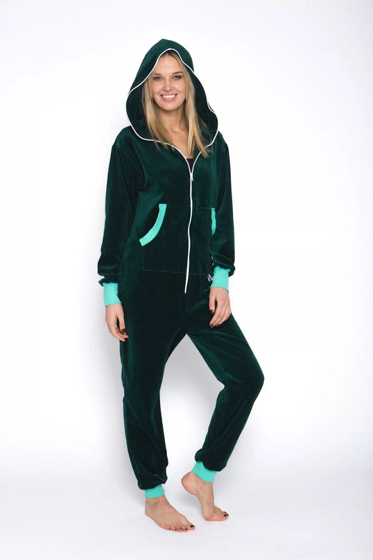 Sofa Killer smaragdo spalvos veliūrinis kombinezonas