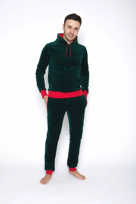 Sofa Killer smaragdo spalvos veliūrinis sportinis kostiumas
