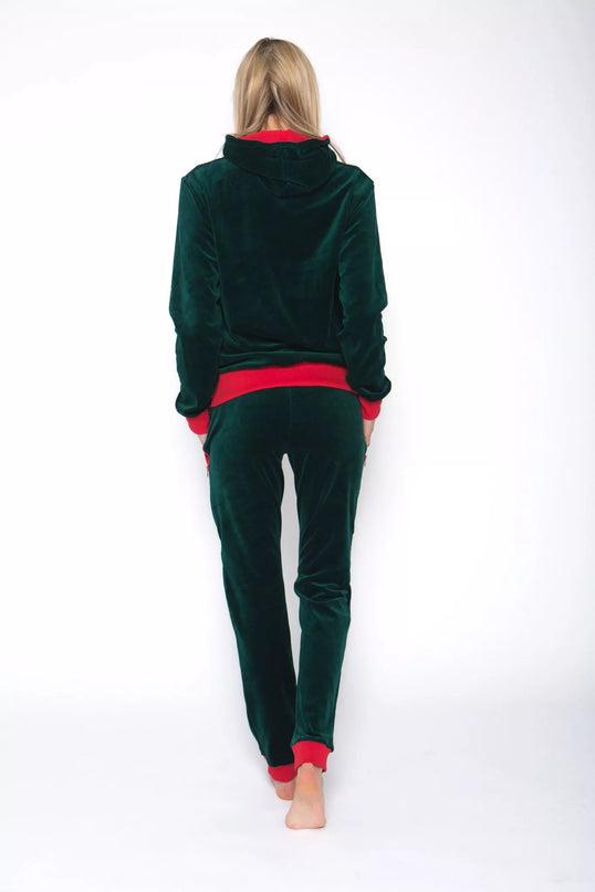 Sofa Killer smaragdo spalvos veliūrinis sportinis kostiumas