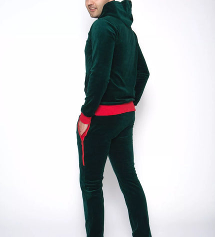 Sofa Killer smaragdo spalvos veliūrinis sportinis kostiumas
