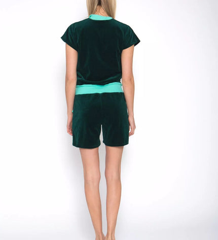 Sofa Killer smaragdo spalvos veliūrinis vasarinis kombinezonas