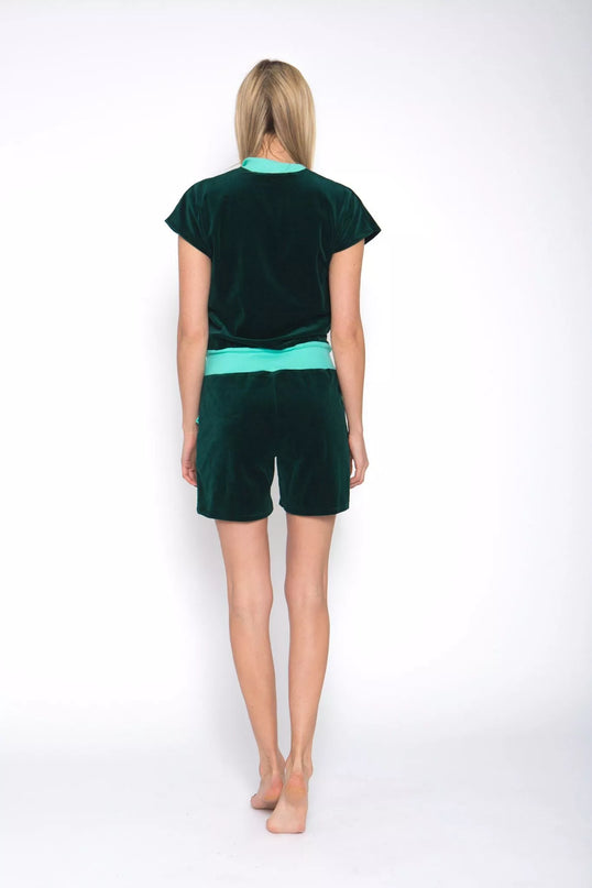 Sofa Killer smaragdo spalvos veliūrinis vasarinis kombinezonas