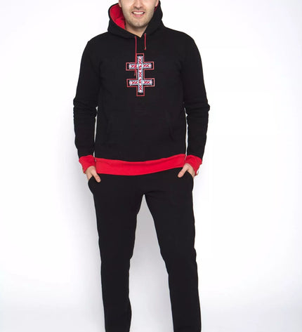 Sofa Killer juodas sportinis kostiumas su tautinėm juostom